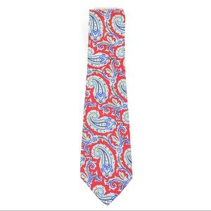 Lauren Ralph Lauren LRL Red Blue Paisley Silk Tie